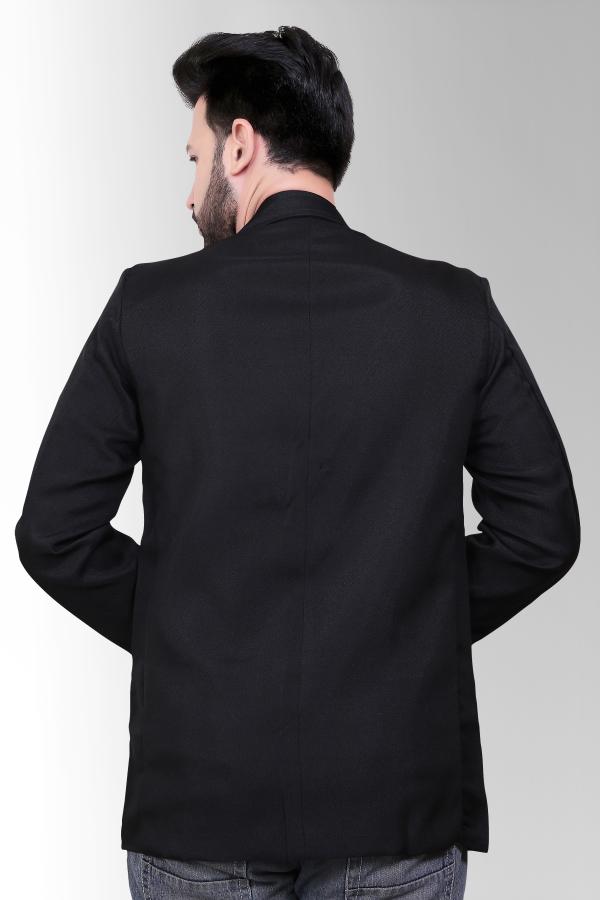 Avaeta Men's Black Solid Cotton Blend Blazer JioMart