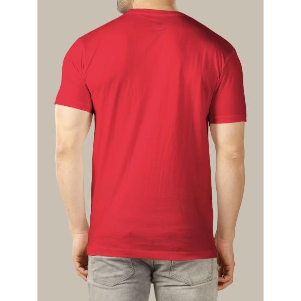 Printed Men Round Neck Red TShirt JioMart