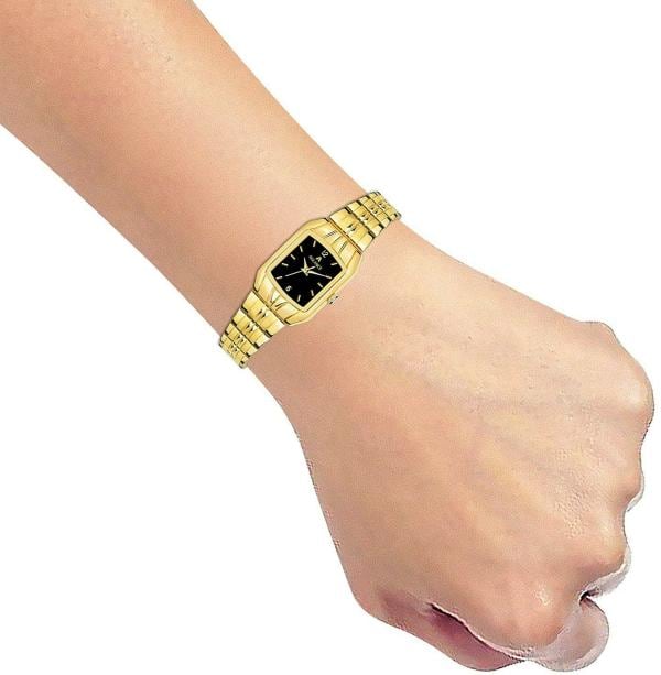 Aglance Analog Black Dial Gold Strap Watch for Women JioMart