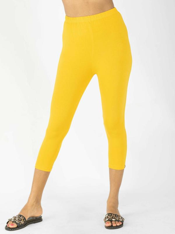 Indian Flower Women Yellow Capri Leggings JioMart