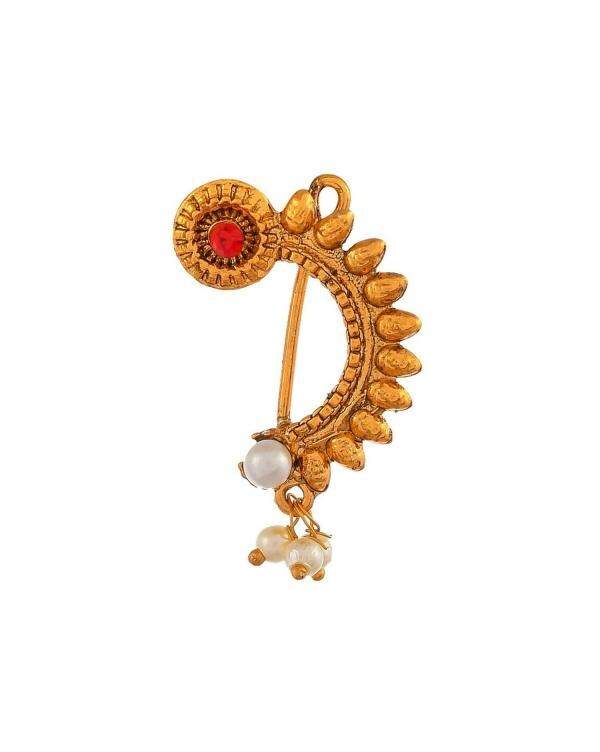 Silvermerc Designs Women Brass Marathi Spiked Nosepin JioMart