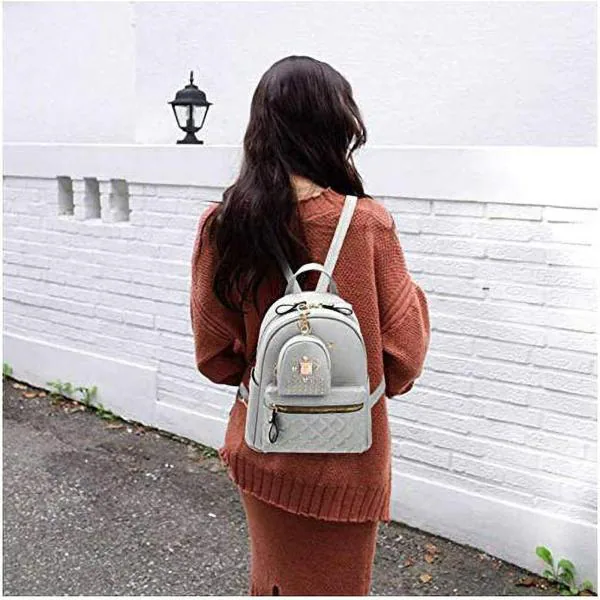 SLRSUNNS Women Cute Small Backpack With Small Pouch 12 L Backpack (Grey) JioMart