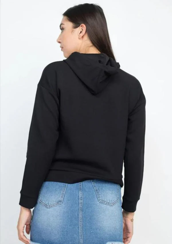 MOSAJC Women Black Printed Pure Cotton Sweatshirt JioMart