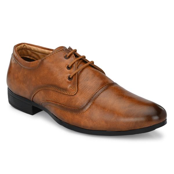 Katenia Men's Synthetic Leather Formal Shoes (Tan) JioMart
