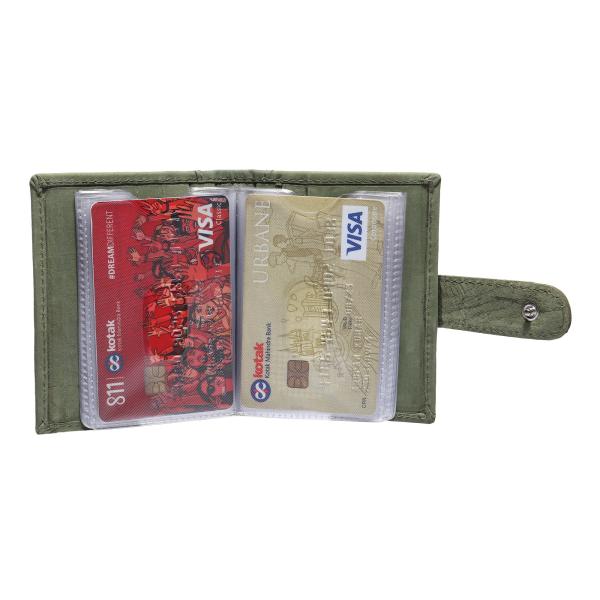DCENT KRAFT Leather Card Holder for Men, RFID Blocked 24 card Slot Womens Green Card Holder