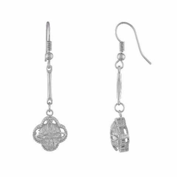 One Stop Fashion Floral Hanging Earrings Silver for Girls and Women