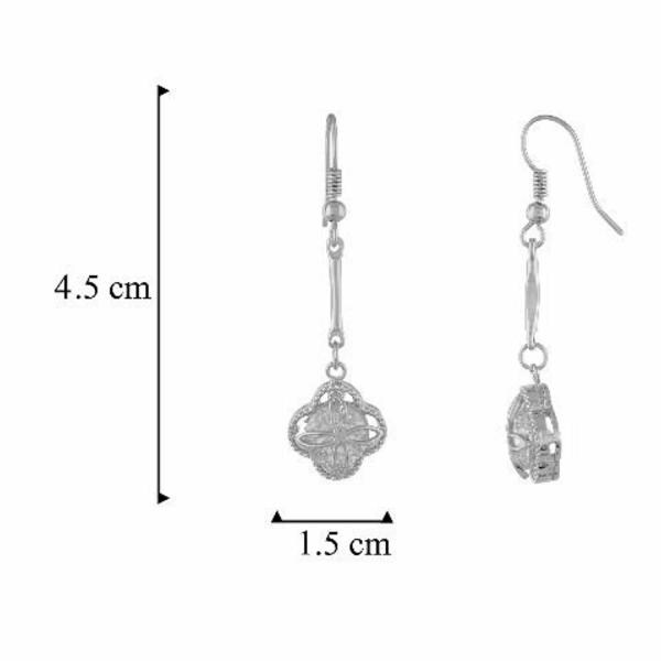 One Stop Fashion Floral Hanging Earrings Silver for Girls and Women