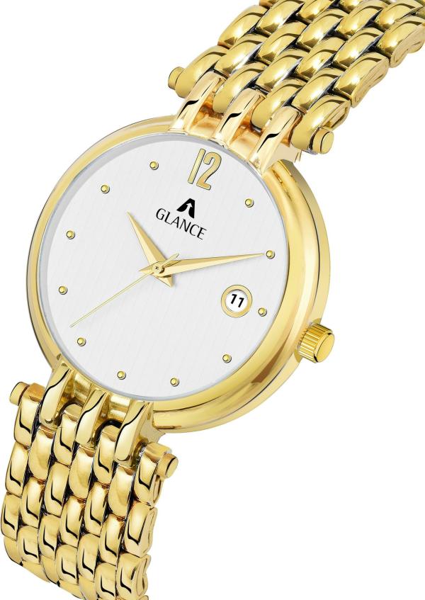 Aglance Analog White Dial Gold Strap Watch For Women JioMart