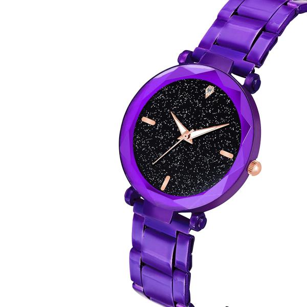 The Shopoholic Analog Black Dial Purple Strap Watch For Women JioMart