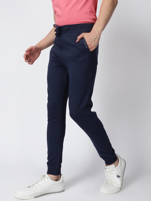 BLUE TYGA Navy Men Solid 100 Cotton Joggers JioMart