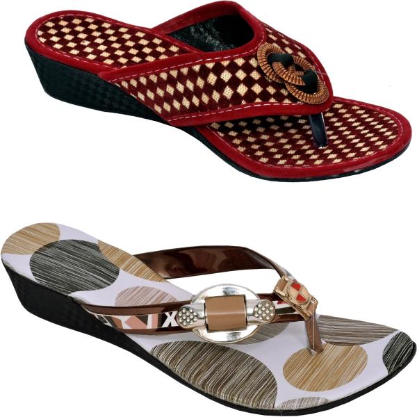 Gigantic Women Red, Multicolor Flats () JioMart