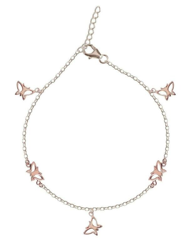 CLARA Rose Gold Plated Sterling Silver Butterfly Anklet (Women) JioMart