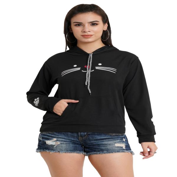 STI Fancy Sensational Women Black Cat Sweatshirts JioMart