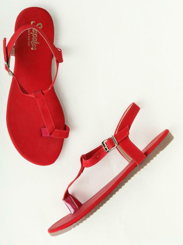 Walkfree Women Red Sandals JioMart