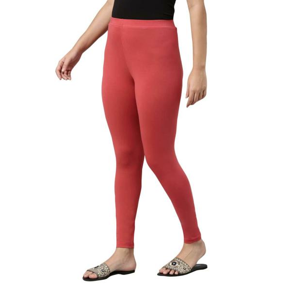 Go Colors Women Pink Solid Stretch Leggings JioMart