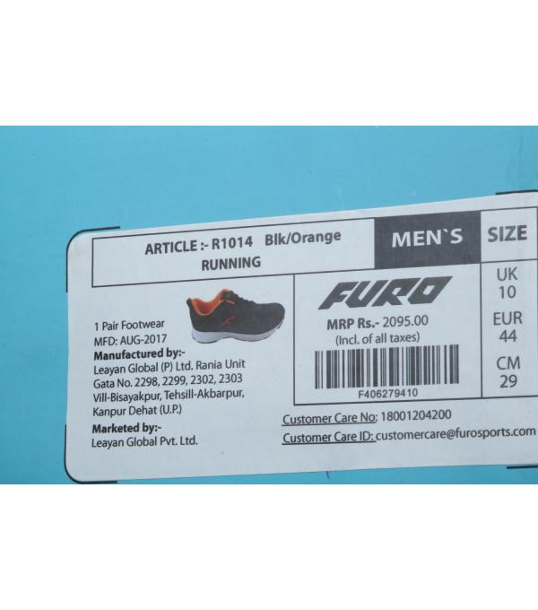 Furo Men's Black/Orange Running Shoe JioMart