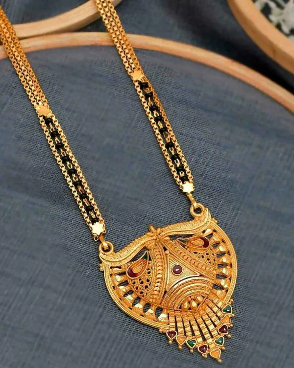 Silvermerc Designs Women Gold Plated Brass Beaded Mangalsutra JioMart