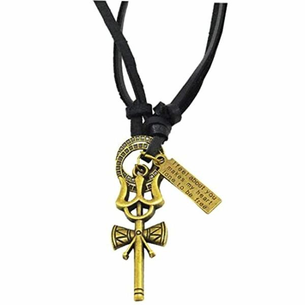 morir Bronze Plated Brass Shiva Mahadev Trishul Trident Damru Pendant