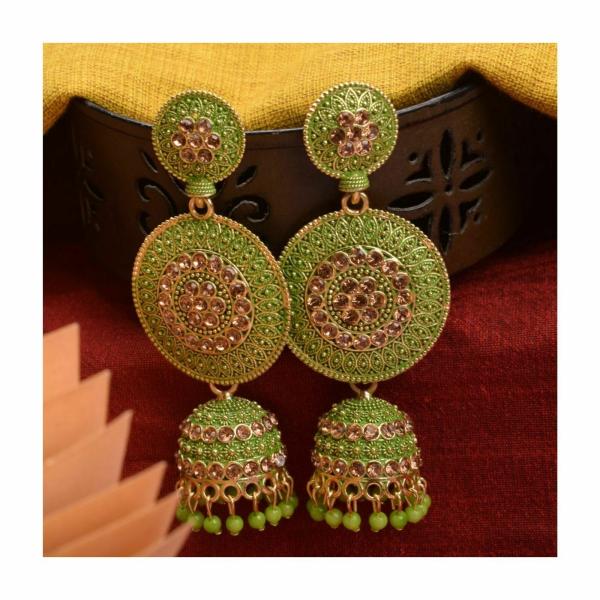 Antico Traditional Ethnic Diamond Fancy Parrot Green Color Oxidized ...