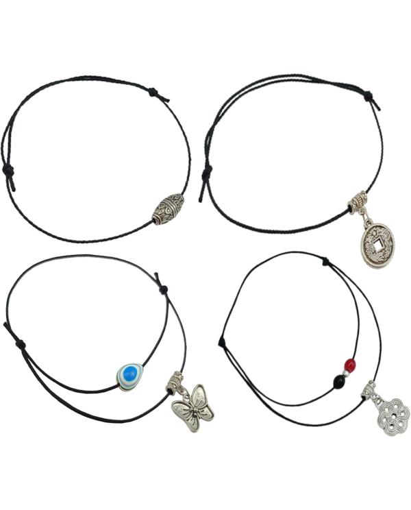 HIGH TRENDZ Single Leg Thread Knot Cotton Dori Anklet for Women, Girls