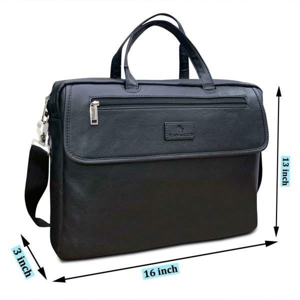 CAVALLO Black Faux Leather Laptop Bag for Men and Women JioMart