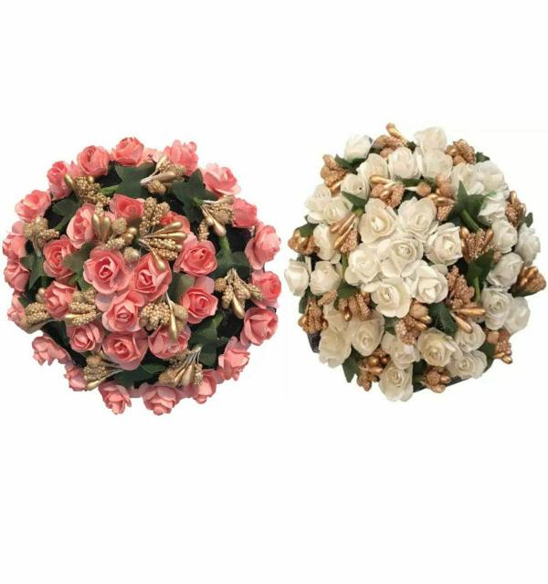 GADINFASHION Multicolor Womens Full Juda Bun Hair Flower Artificial