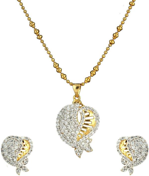 Mahi Women Gold Plated Alloy Jewellery Set (White) JioMart
