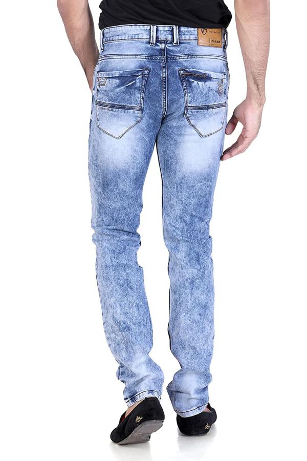 FLAGS Mens Light Blue Faded Cotton Slim Fit Jeans JioMart