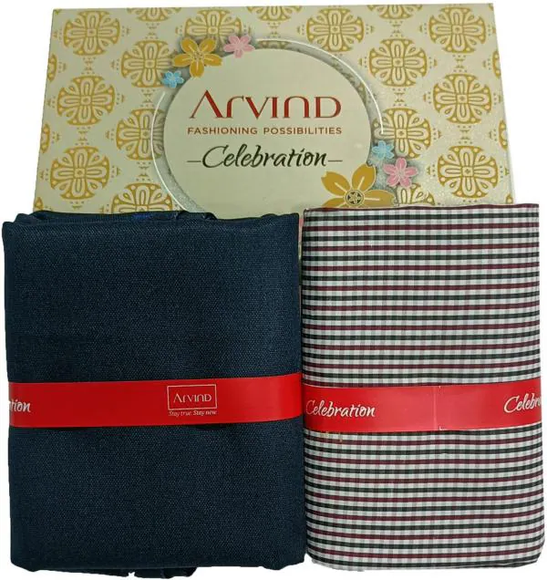 Arvind Men Multicolor Checkered Cotton Shirt And Trouser Fabric JioMart