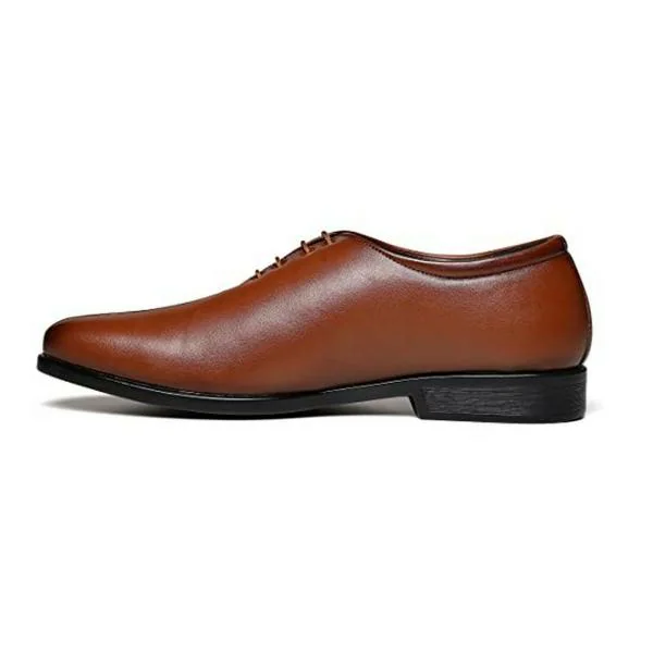 Shunox Men Oxford Toe Cap Formal Shoes (Tan) JioMart