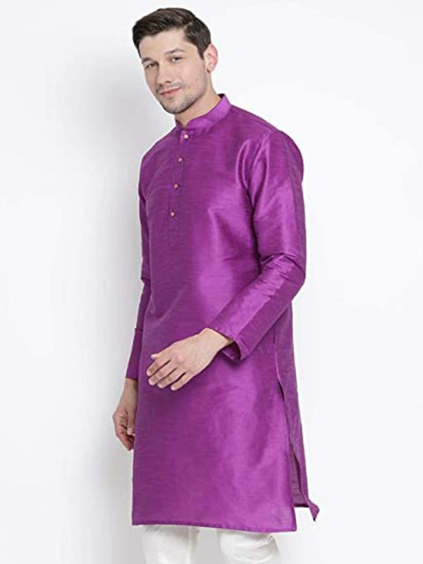 Royal kurta & Sherwani Mens Purple Cotton Silk Long Kurta (Xl) JioMart
