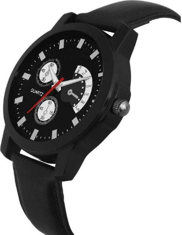 Bolun Analog Black Dial Black Strap Watch For Men JioMart