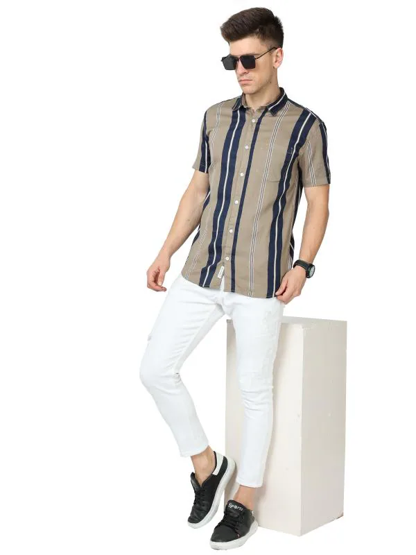 Live's Passion Casual Formal Striped Printed Half shirts for Men JioMart