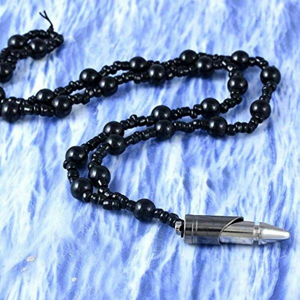 morir Stainless Steel Bullet Shape Rosary Bead Mala Pendant (Men and