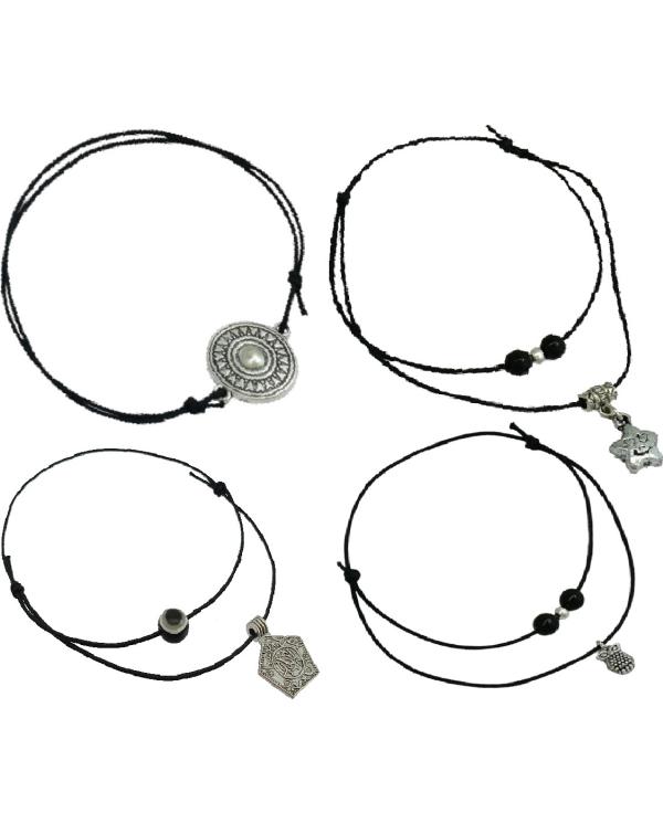 HIGH TRENDZ Single Leg Thread Knot Cotton Dori Anklet for Women, Girls