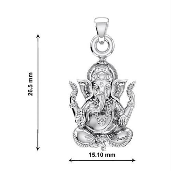 Akshat Sapphire Pure Silver God Ganesha Pendant With Chain Suitable For