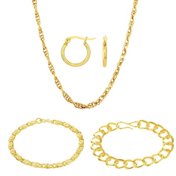 Metal, Brass Goldplated Jewel Set (Gold) JioMart