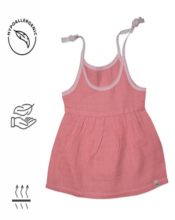 Herbal Baby Premium Pink Color Frock Organic Cotton Muslin Fabric JioMart