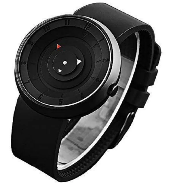 Maan International Analog Wrist Watch Black Dial Black Strap for Men