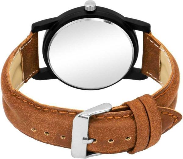 black dial brown strap