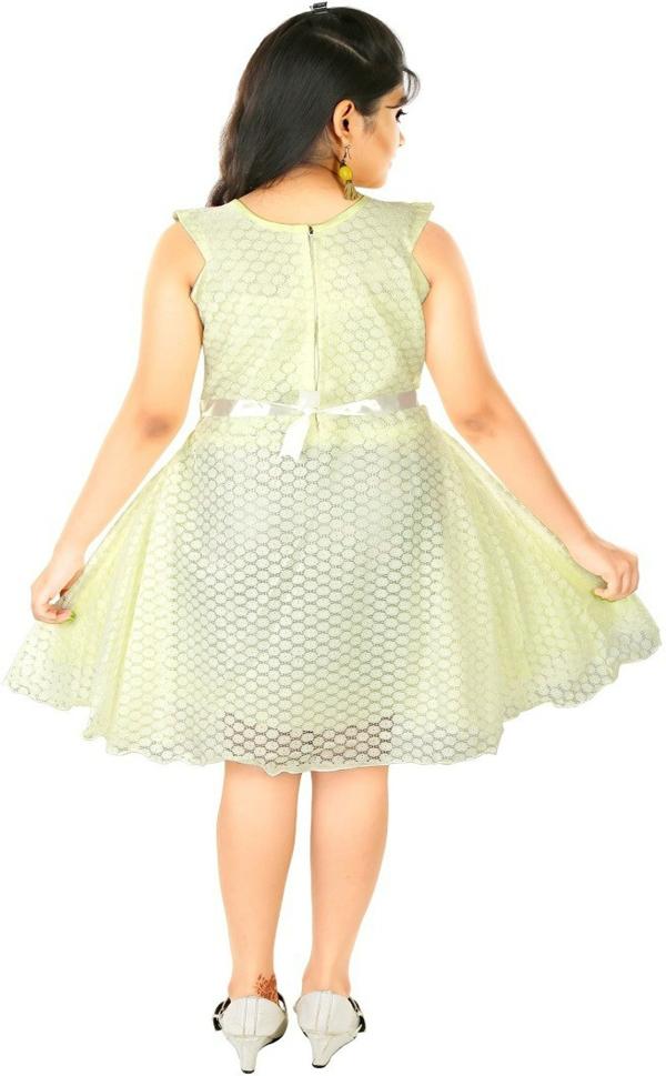 MEOMEO Girls Above Knee Party Dress (White, Sleeveless) JioMart