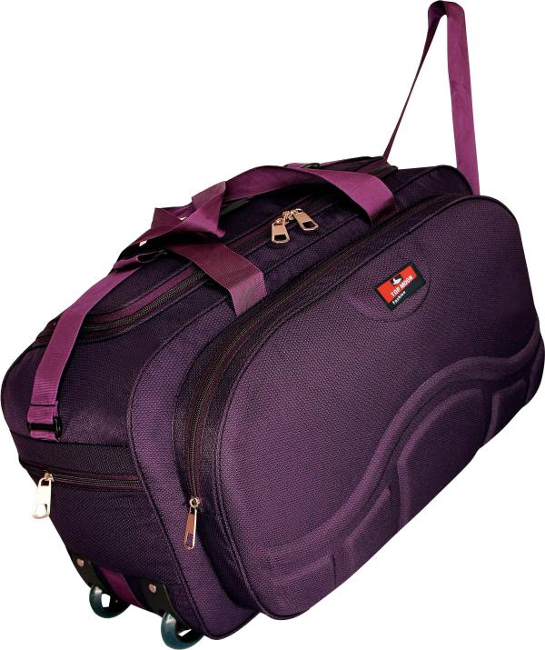 Topmoon Fashion Purple Polyester Duffel Bag With Roller Wheels, 30 L