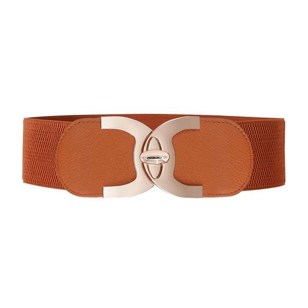 REDHORNSCShaped Design Women's Elastic Waist Belt For Dresses Brown JioMart