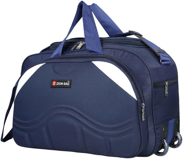 Zion Bag Blue Polyester Waterproof Strolley Duffel Bag, 40 L JioMart