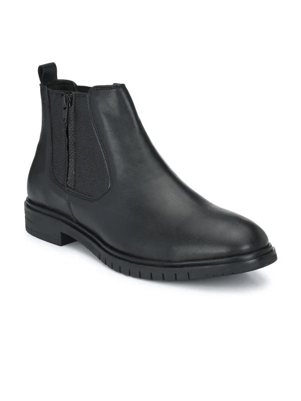 Delize Mens Black Ankle Boots JioMart