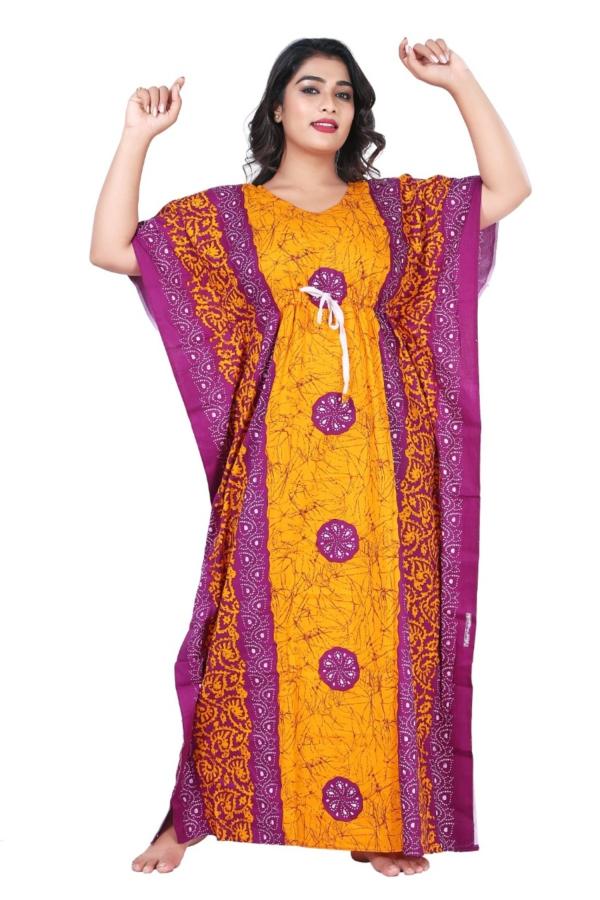 Fabimi Women Cotton Kaftan Nighty( Maganta) JioMart