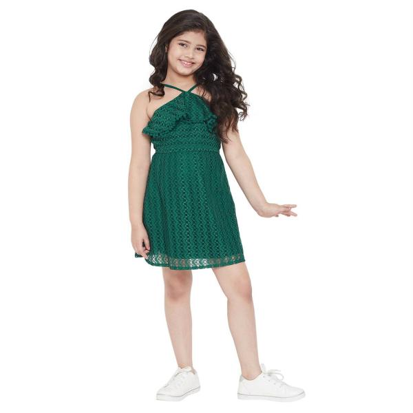 Stylobug Girls Green A Line Casual Wear Dress (6 Years7 Years) JioMart