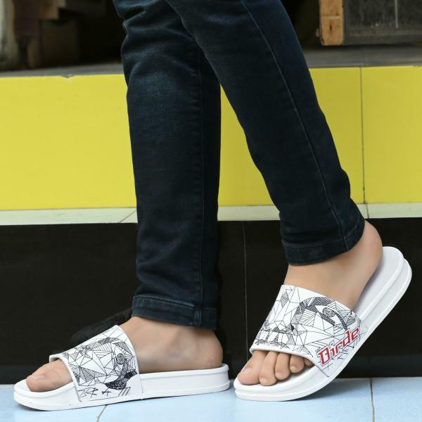 Birde Men's Slippers Combo of 2 (White, Black) JioMart