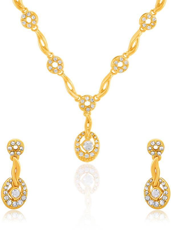 Mahi Women Gold Plated Brass, Alloy Jewellery Set (White) JioMart