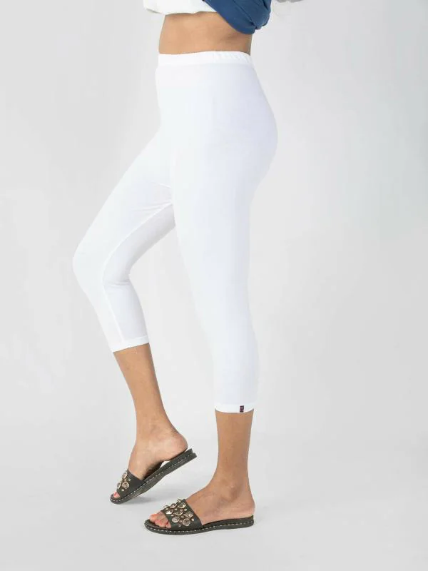 Indian Flower Women White Capri Leggings JioMart